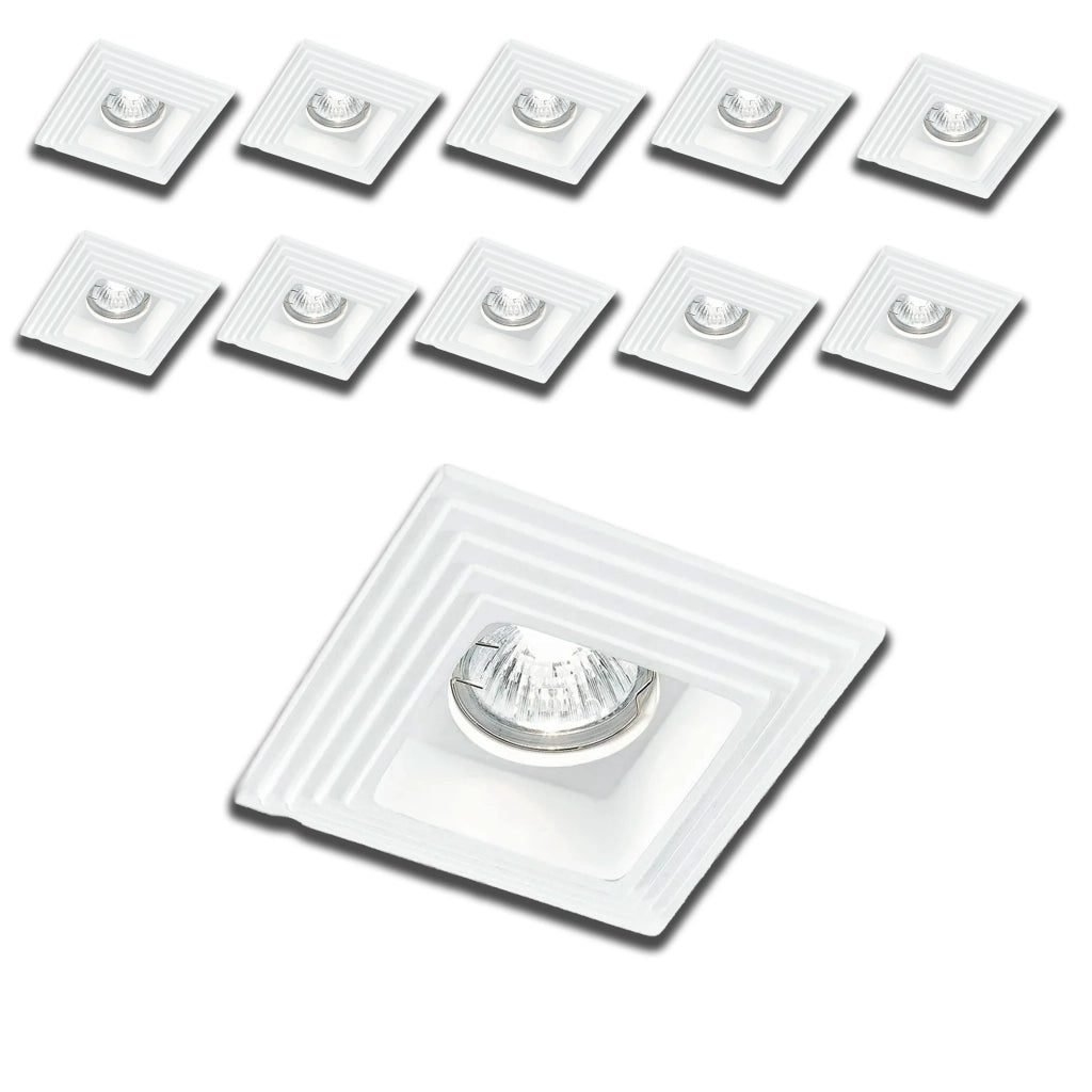 *STOCK* n.10 Portafaretto In Gesso Ceramico spirale  120x120mm  35W GU10 IP20