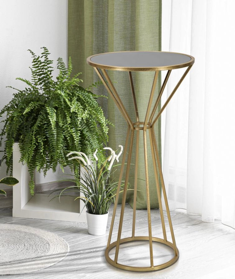 Tavolino Simple New 50x100x50 cm in Ferro e MDF Oro
