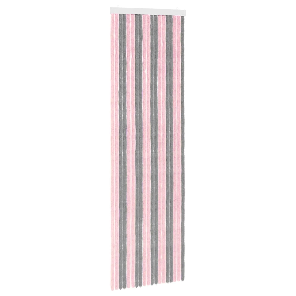 Tenda per insetti in chenille Grigio Argento e Rosa 56 x 185 cm 42034437