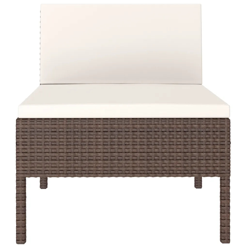 Sedie da Giardino 3 pz con Cuscini in Polyrattan Marroni cod mxl 23067