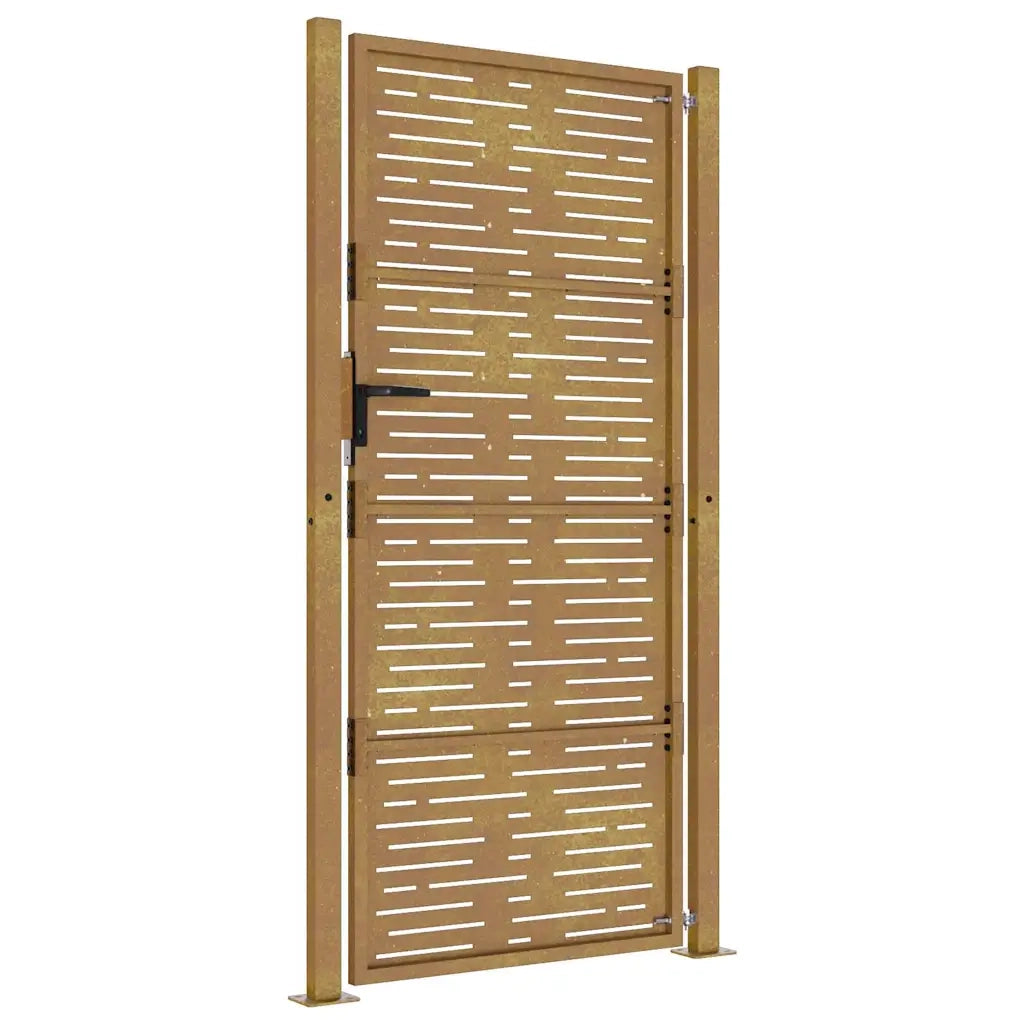Cancello da giardino 100x175 cm in acciaio Corten design quadrato 153254