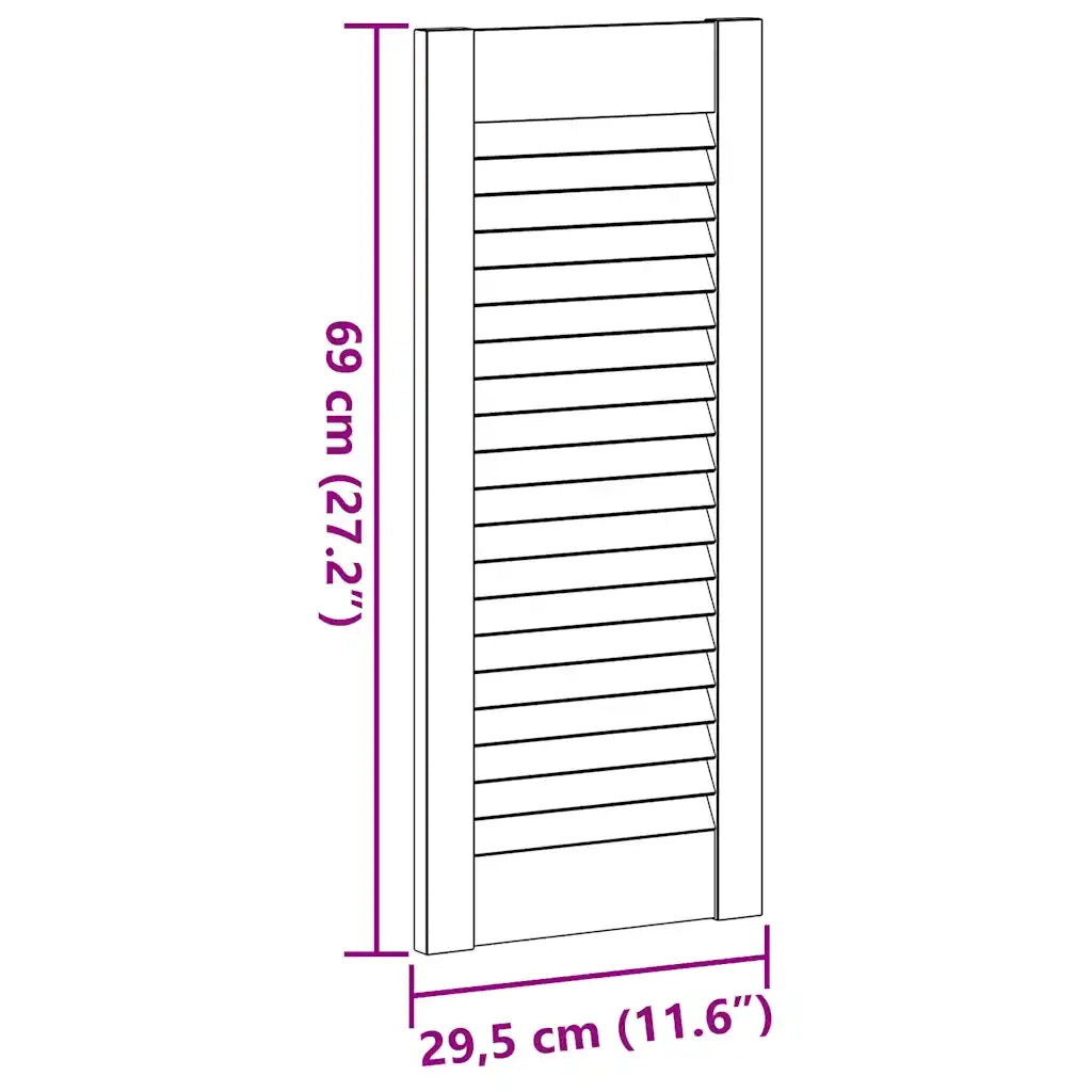 Anta con Design a Lamelle 69x29,5 cm in Legno di Pino 4015891
