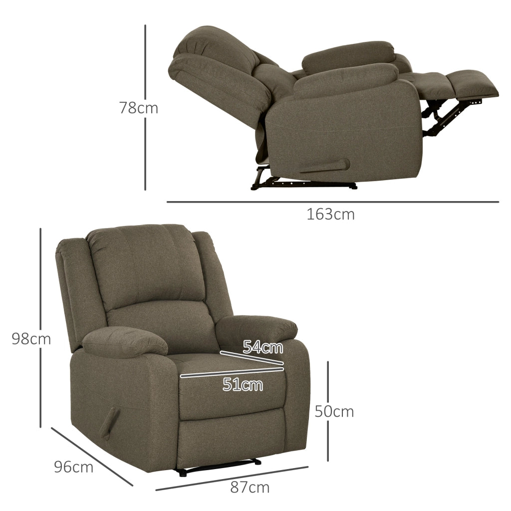 Poltrona Relax Reclinabile Massaggiante ¨C Zephmum ¨C Tessuto Marrone 90x96x98 cm