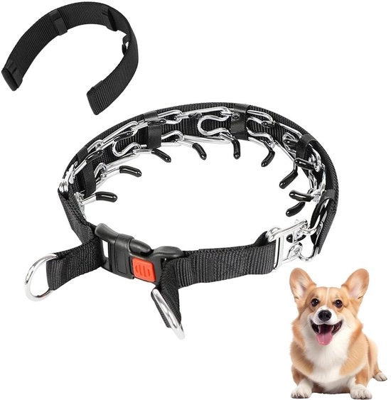 Cinturino per cani con funzione anti-lamento - 50 cm - Cinturino metallico con cinghia in nylon - Adatto per cani di piccola e media taglia - Alta qualità