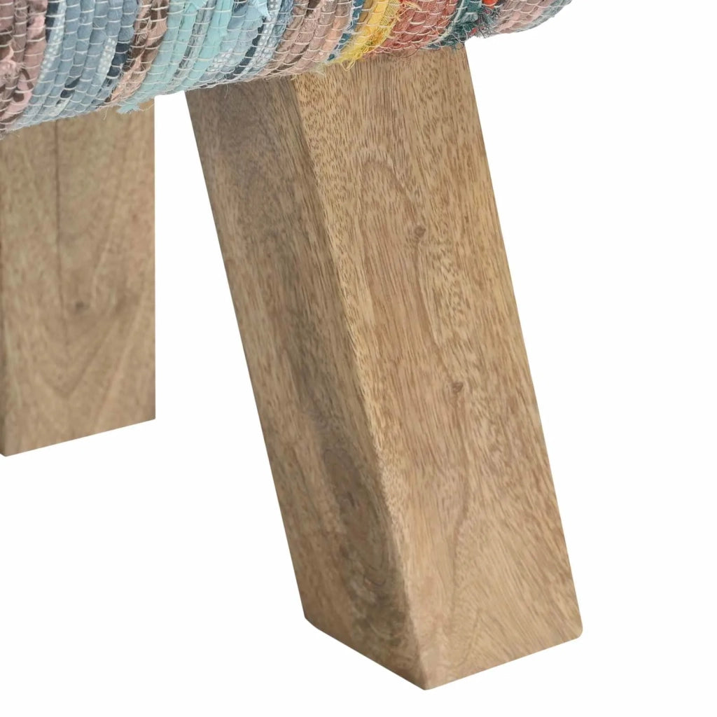 panca 60 x 30 x 45 cm Pelle Vera Multicolore 42042110