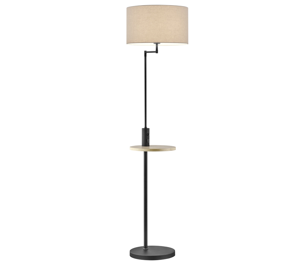 Lampada Piantana 6W Snodo Ricarica USB Smartphone Nera Claas GD Trio