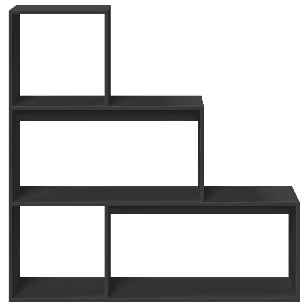 Libreria Divisorio 3 Ripiani Nera 123x29x123 cm in Truciolato 857986
