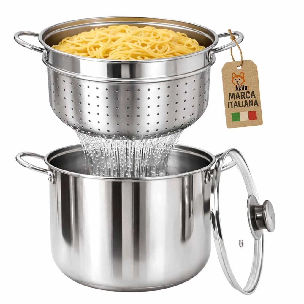 Akitaink Bollipasta Inox 22 cm Cestello Coperchio