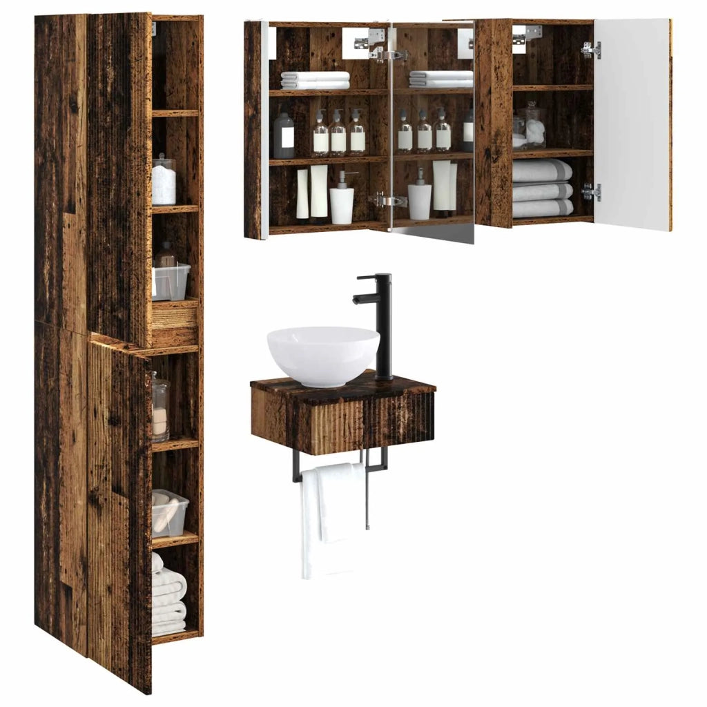 Set di mobili per il bagno 5 pcs Legno antico 3407261