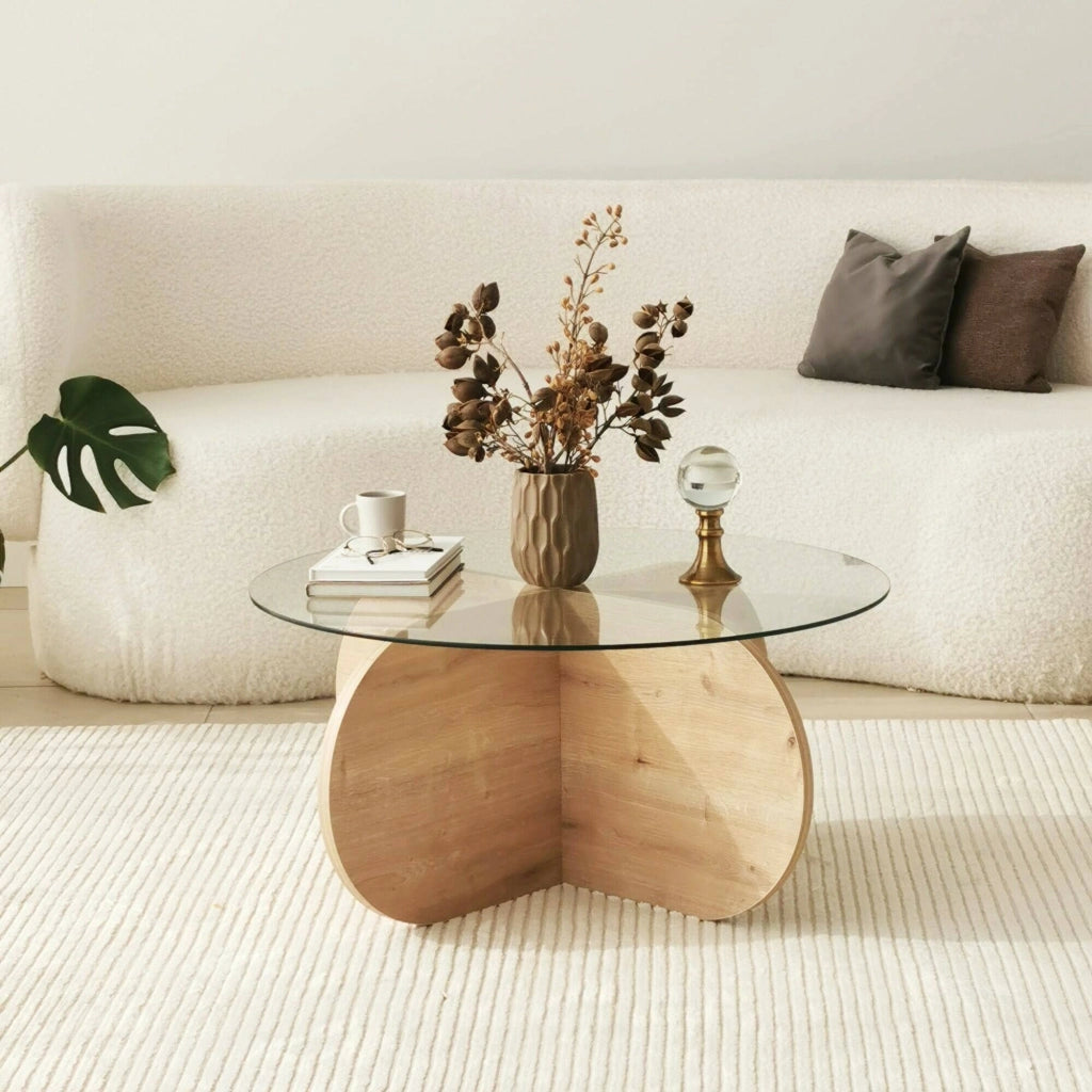 Nila, Tavolino da Salotto Portariviste, 75x75x35h cm Marrone Quercia