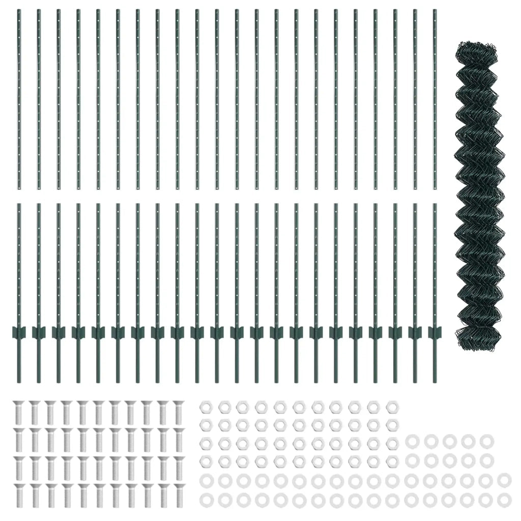 Recinzione a maglie con palo 25 x 1,6 m Verde Rete 3336256