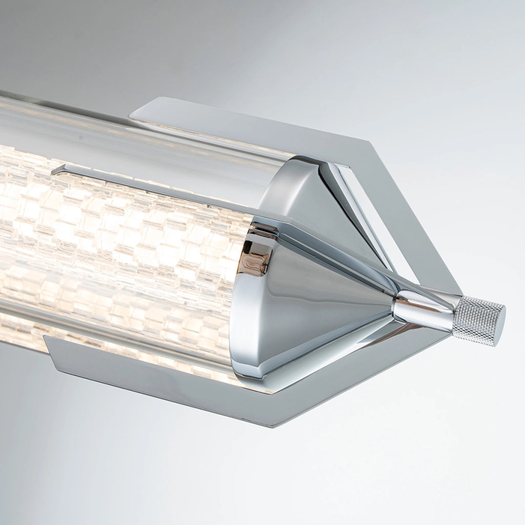 Applique bagno retro cromata tubo vetro 70cm LED 23W