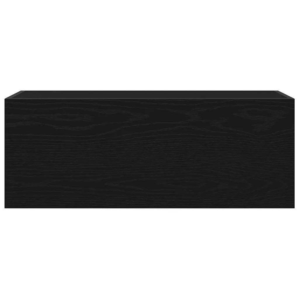 vidaXL Mobile da Bagno a Parete Nero 80x25x30 cm in Legno Multistrato