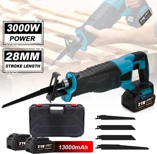 Reciprocante a batteria - Regolabile la velocità - 4 lami - Taglio legno/metallo/plastica - 10000 rpm