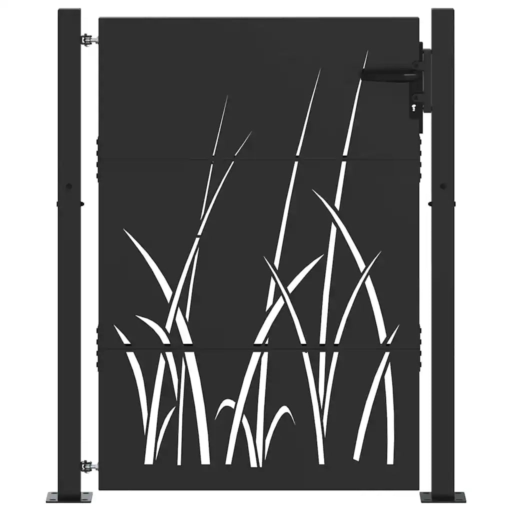 vidaXL Cancello da giardino con blocco Nero 105 x 150 cm