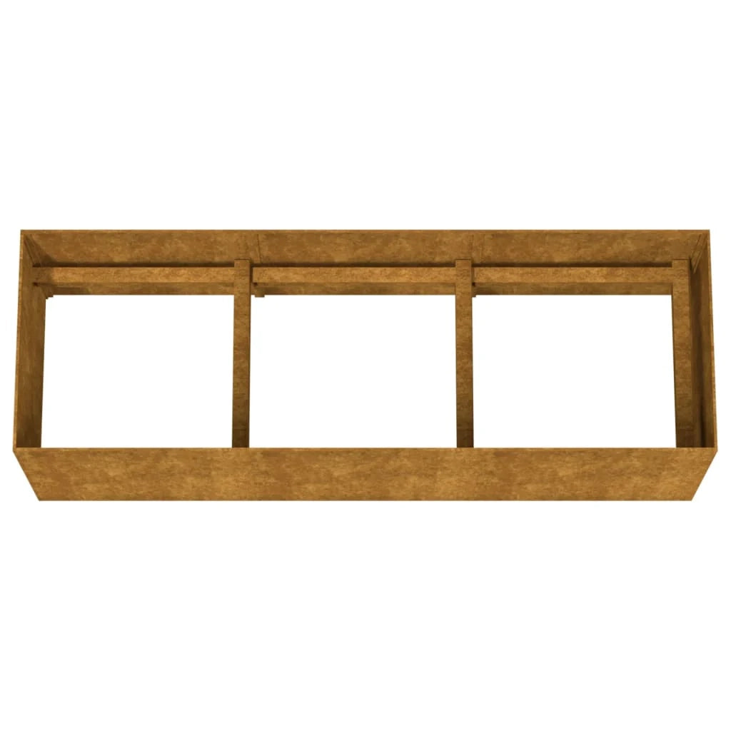 Portavaso per fioriera aiuola rialzata piante fiori terrazzo giardino giardino 120 x 40 x 40 cm acciaio corten marrone 02_0039342