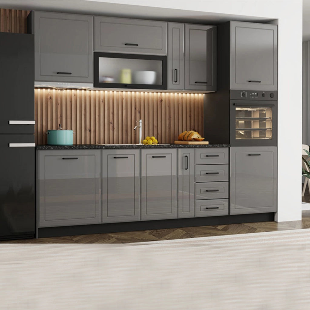 Mobile da Cucina Mogan, Dispensa da Cucina 5 Ripiani, 60x58x214h cm Grigio