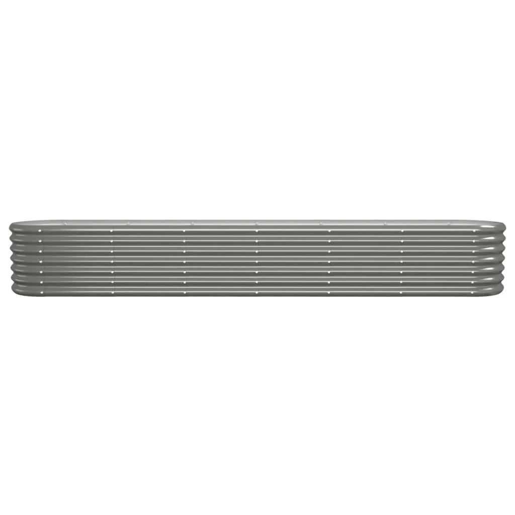 Fioriera rialzata per piante e fiori adatta per terrazze e giardini acciaio verniciato a polvere 260 x 40 x 36 cm grigio 02_0039616