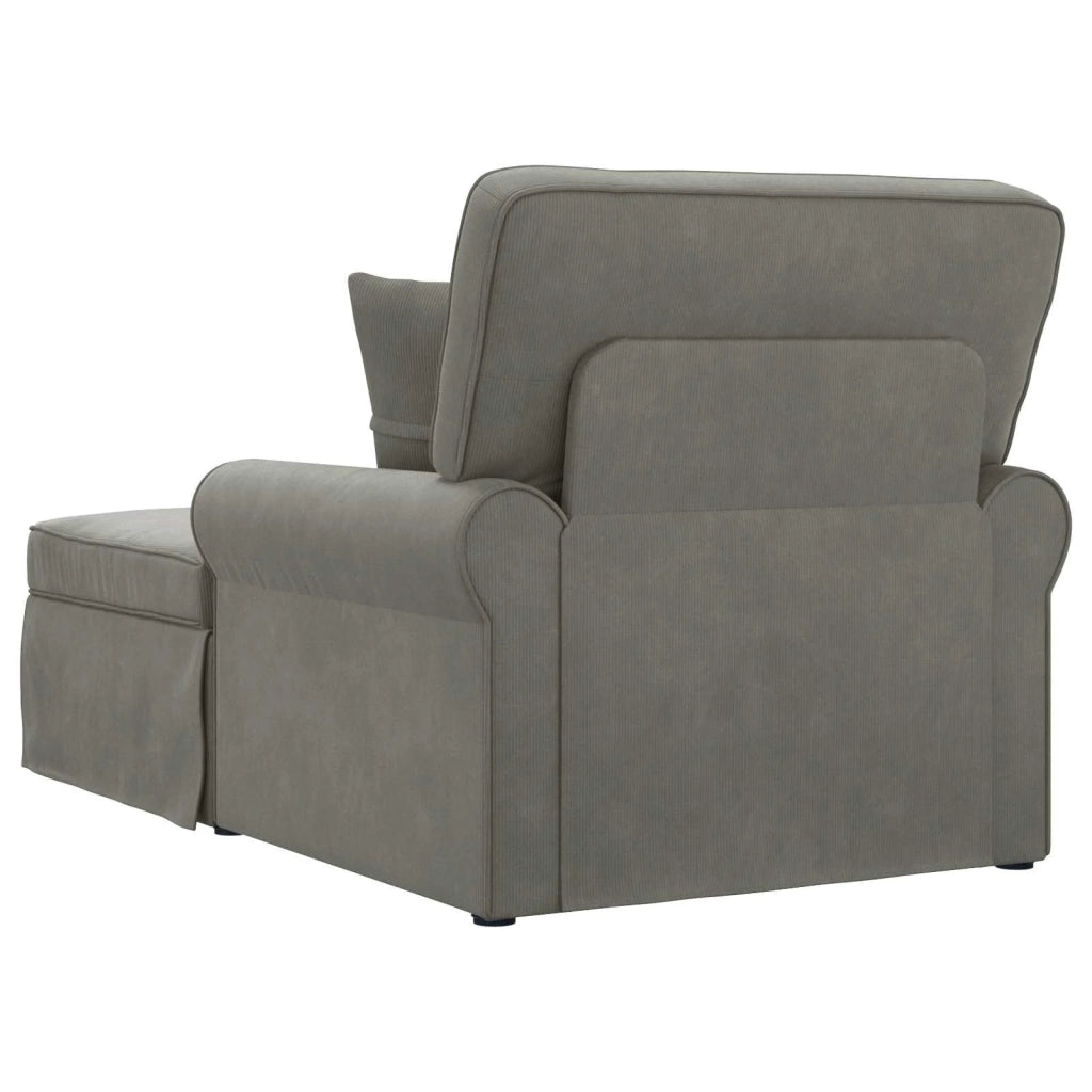 Chaise Longe con Gonna 3 pcs Grigio chiaro Tessuto in Cords 42022948