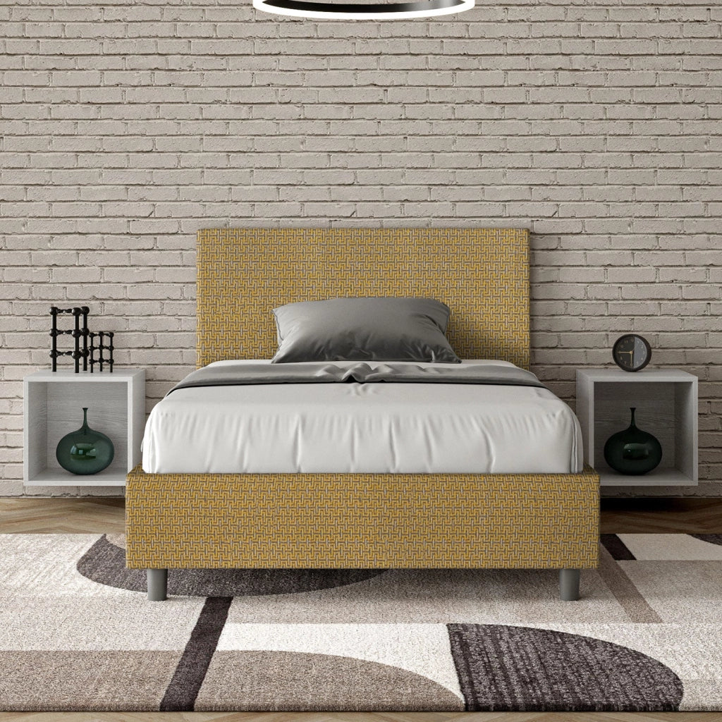Letto 1 Piazza e Mezzo 120x210 cm con Rete Adele Labirinto 06 Giallo