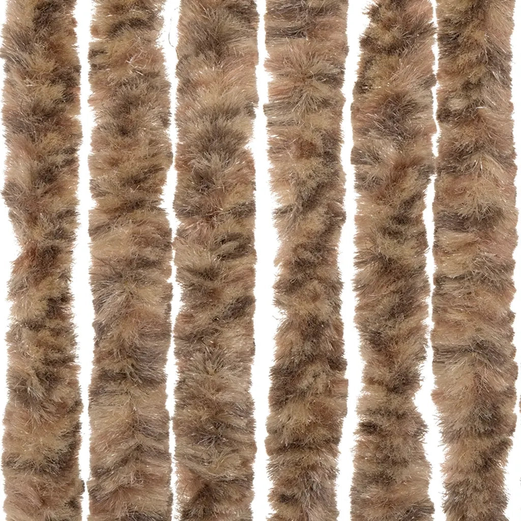 Tenda Antimosche-Zanzariera Beige e Marrone Scuro 118x220 cm in Ciniglia