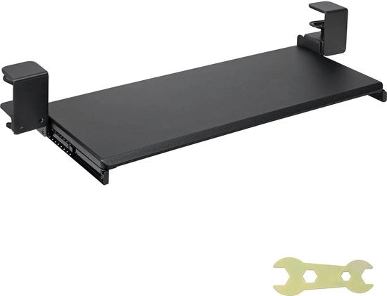 Ladro di tastiera retrattile sotto il bureau, ladro di tastiera retrattile per il bureau con fissaggio C robusto senza perforazione