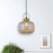 LÚZETE - LAMPADA DA SOFFITTO IN CRISTALLO TAGLIATO AMBRA HAKANA