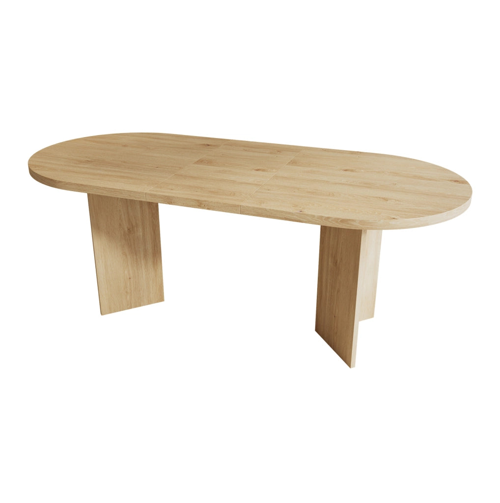 Tavolo da pranzo 200x90x75 cm per 6-8 persone con angoli arrotondati in MDF rovere
