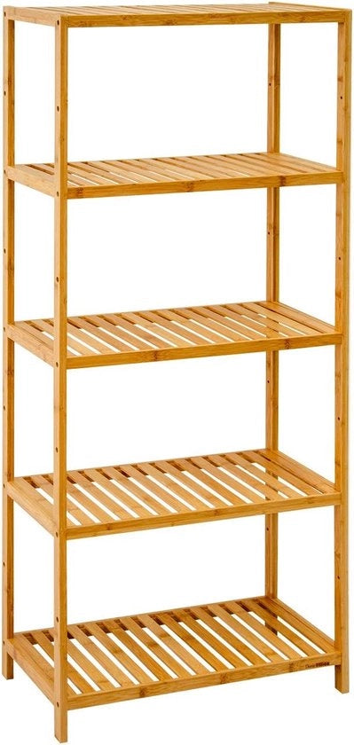 Scaffale in legno - 60 cm Largo - Scaffale in bambù per bagno, cucina e ingresso