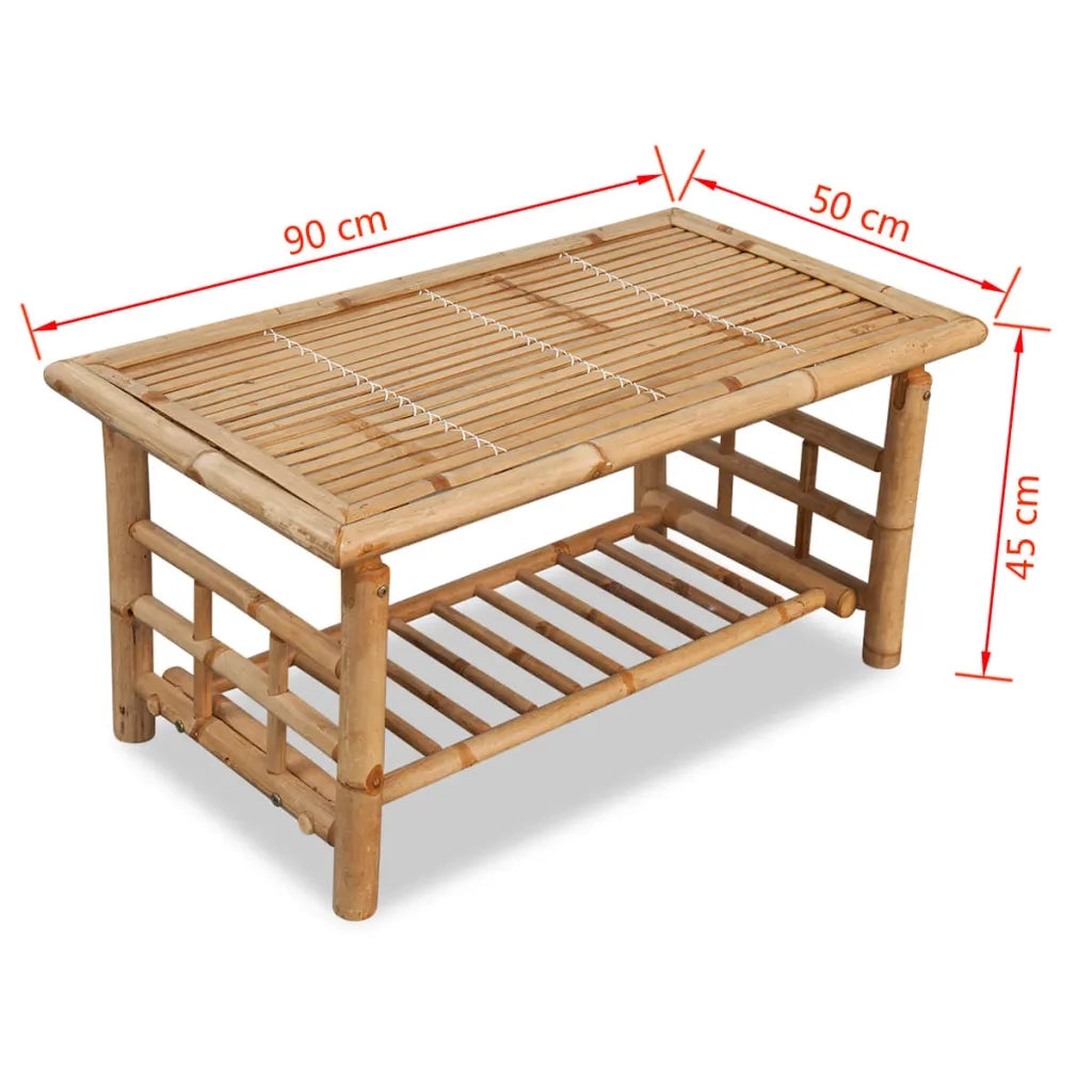 Tavolino da CaffÃ¨ in BambÃ¹ 90x50x45 cm cod mxl 13454