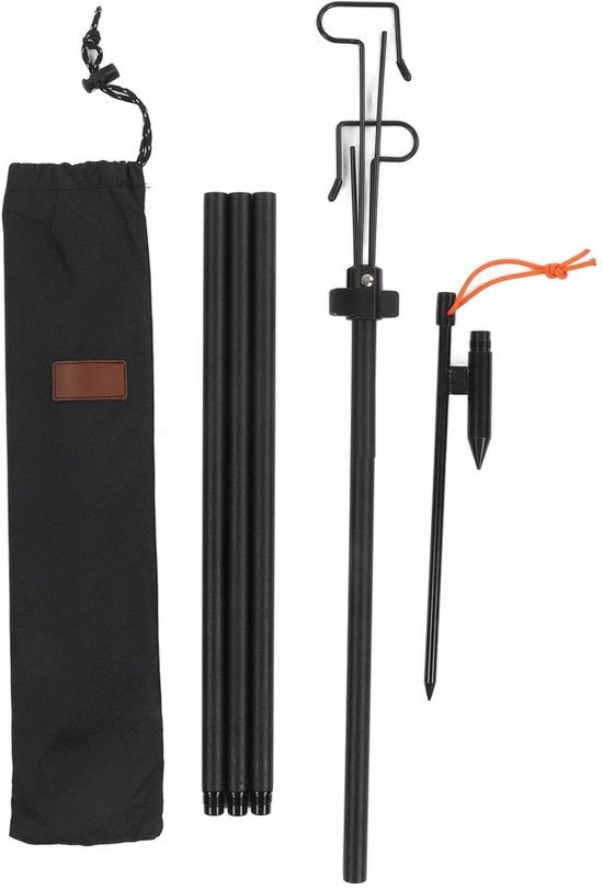 Standard di illuminazione Regolabile - Altezza 66,5-187 cm - Asta pieghevole - Supporto multifunzionale per lumi - Aluminium duraturo - Montaggio semplice - Standard di illuminazione