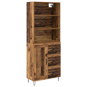 Credenza con cassetto 2 pz | Madia | Buffet da pranzo | Armadio da pranzo Legno vecchio Legno multistrato