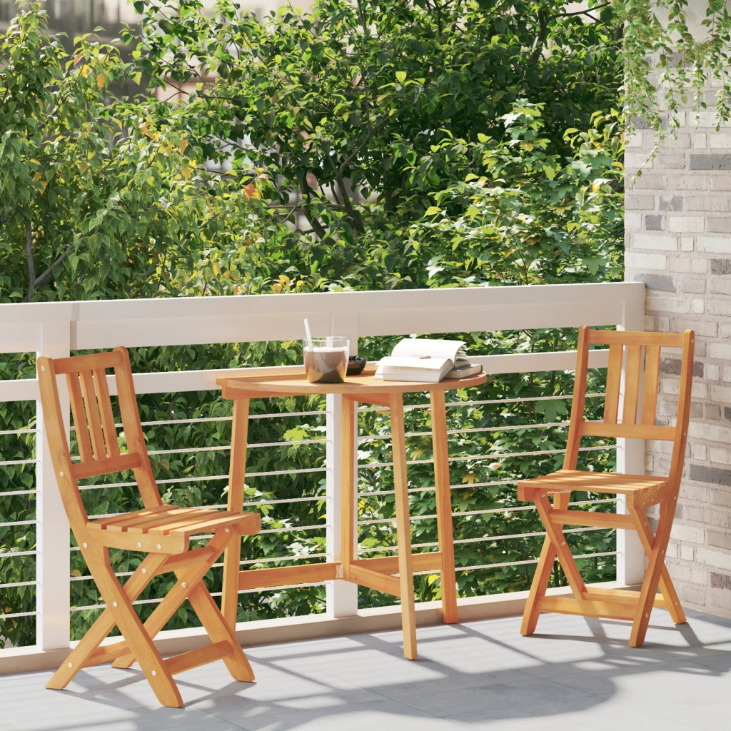 Sedie da giardino pieghevoli 2 pz 36x46x85 cm Legno massello di acacia