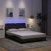 Giroletto con LED senza Materasso-Struttura Letto Marrone Scuro 140x190 cm