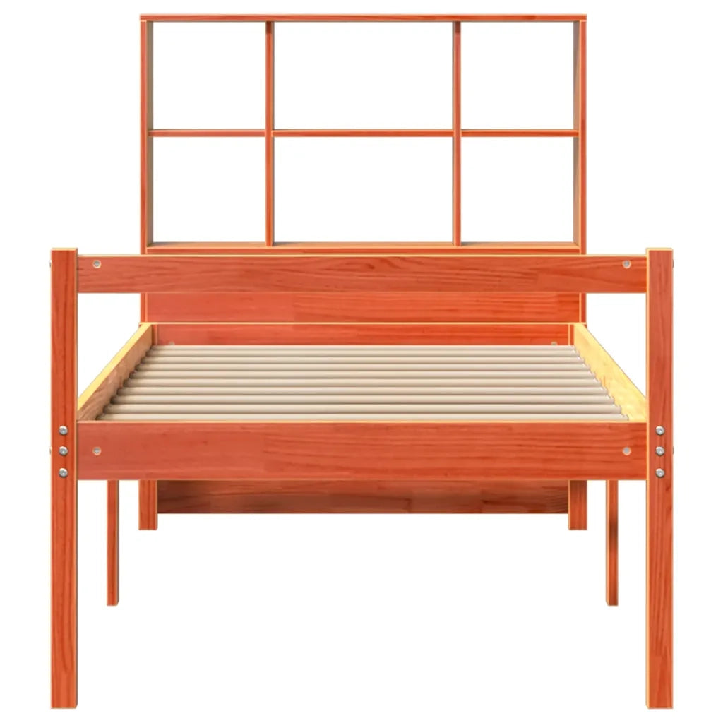 Letto Libreria senza Materasso Marrone Cera 75x190 cm Legno 3322026