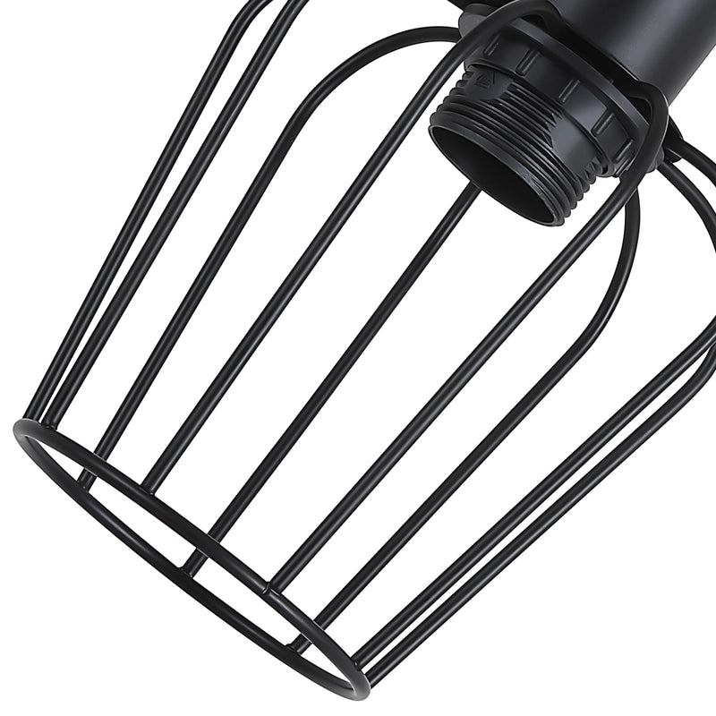 ZMH Lampada da soffitto vintage in legno metallo nero design industriale E27 per soggiorno senza lampadina