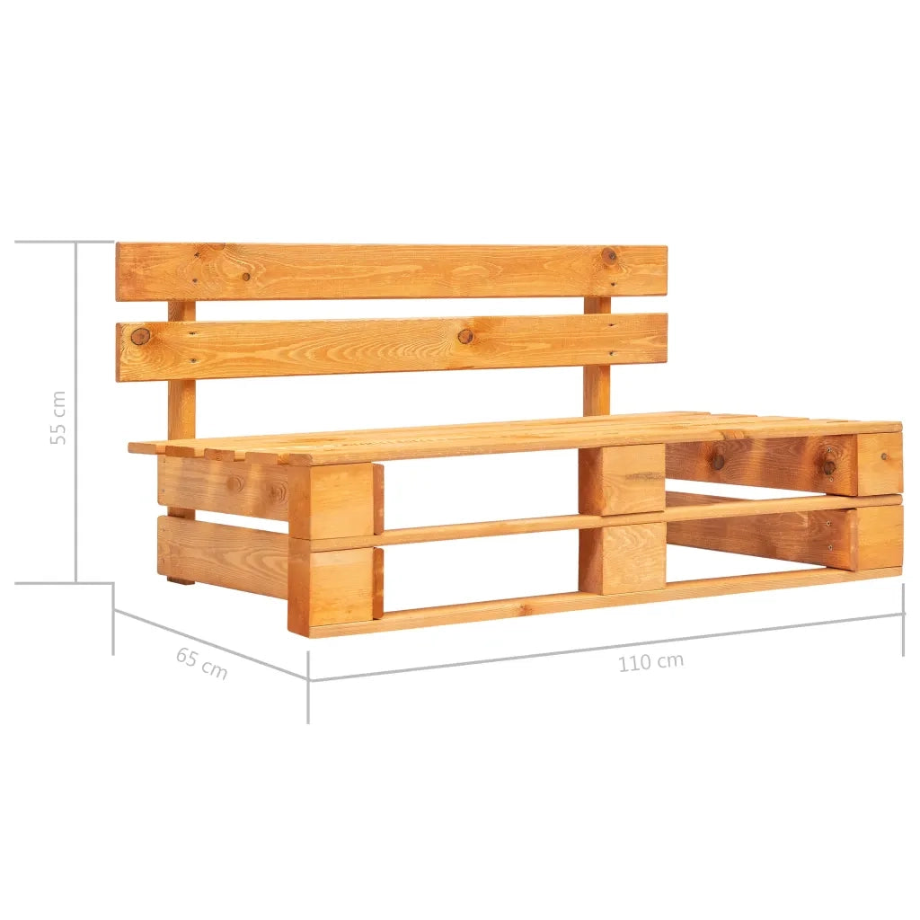 Divano Centrale da Giardino Pallet-Sofa Modulare-Divanetto da esterno Legno Pino Impregnato Ambra 112104