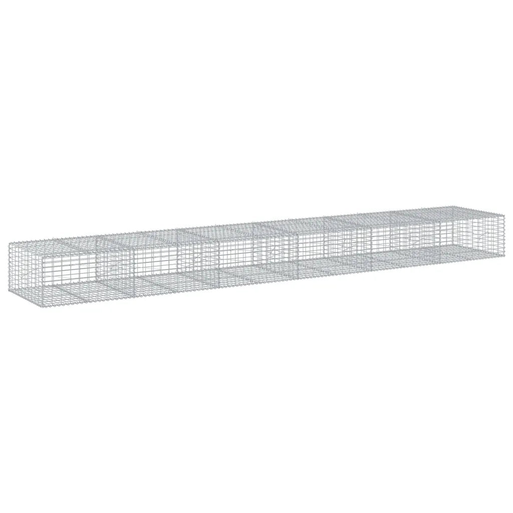 Cesto Gabbione con Copertura 600x100x50 cm in Ferro Zincato 3295183