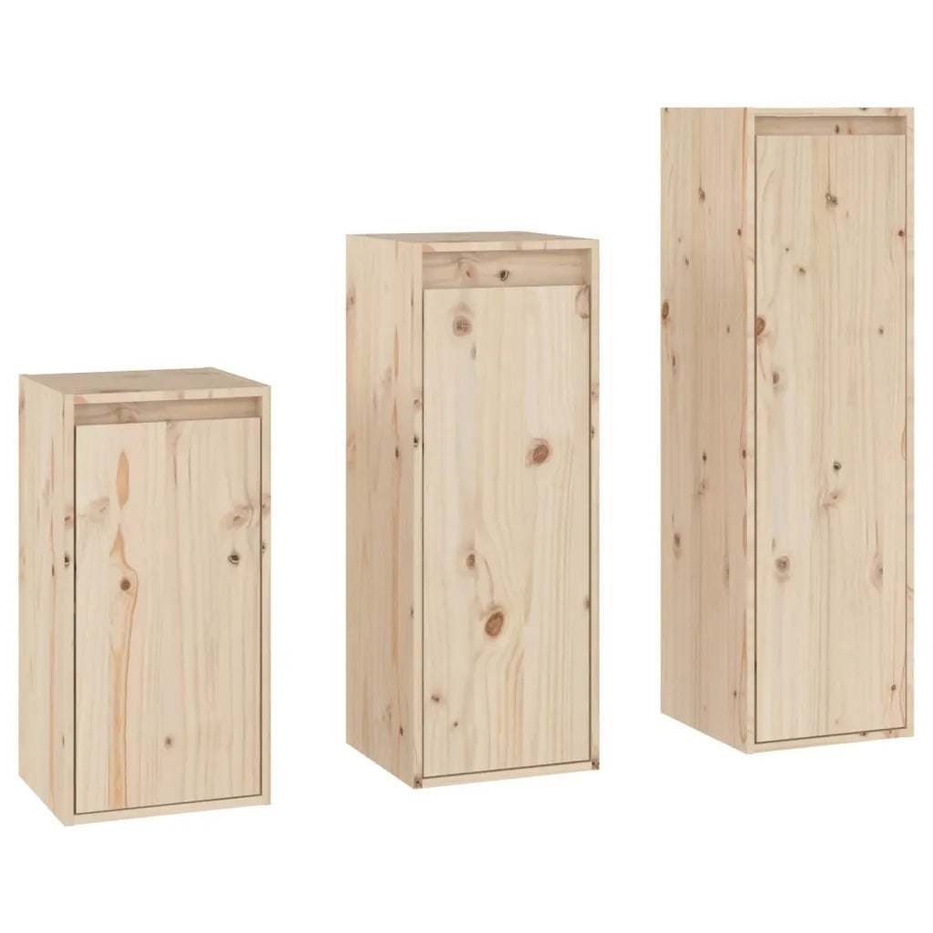 Mobili Porta TV 3 pz in Legno Massello di Pino 3100159