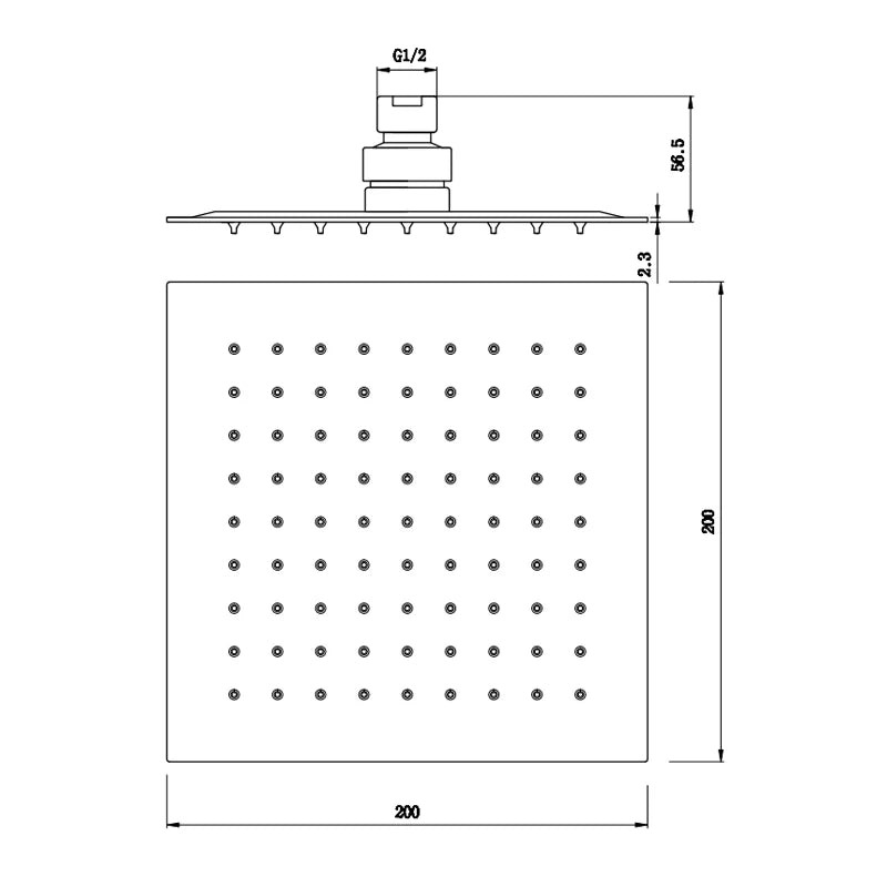 Soffione freesby quadro ultraslim
