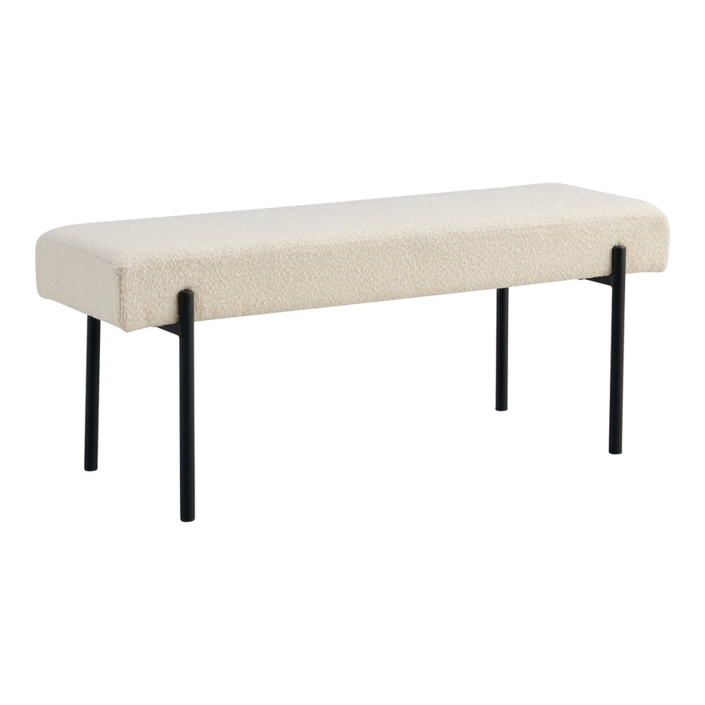 Panca Swindon, Bianco, Tessuto, 36x100x42,5 cm