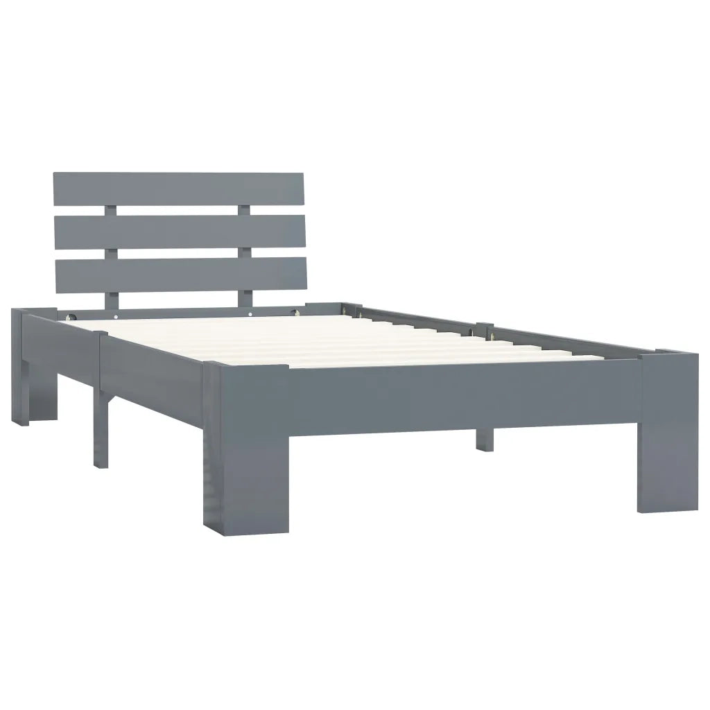Giroletto senza Materasso-Struttura Letto Grigio 90x200 cm in Legno di Pino 813018
