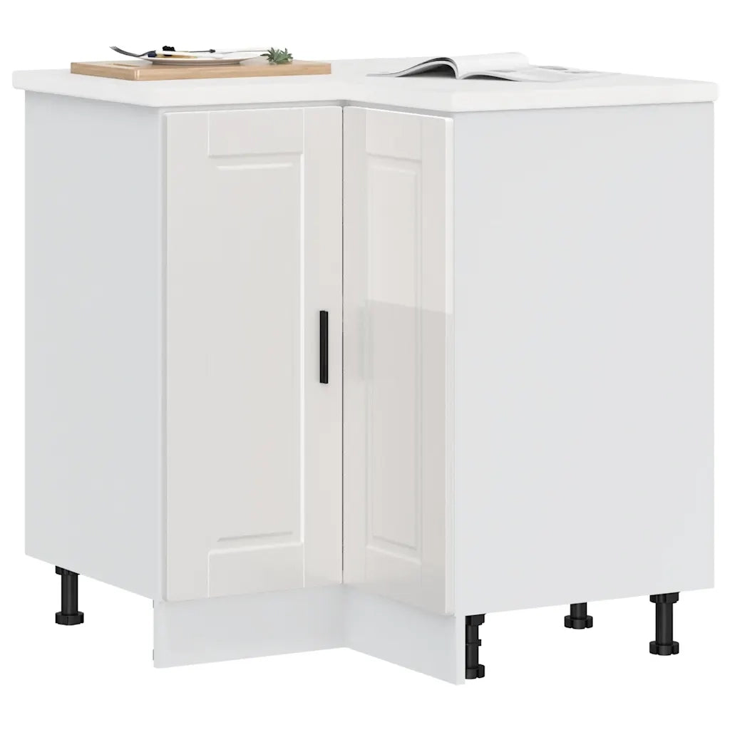 Base ad Angolo Cucina Porto Bianco Lucido in Legno Multistrato