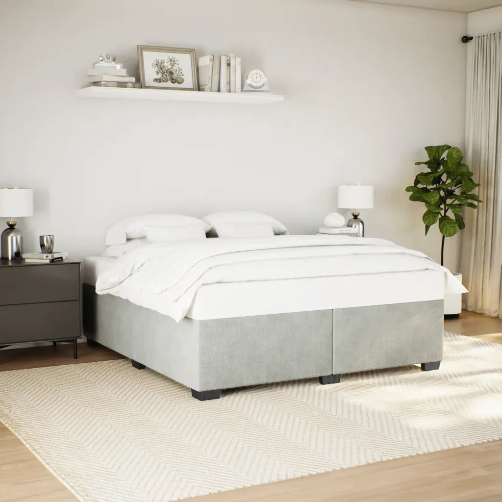 Giroletto senza Materasso Grigio Chiaro 180x200 cm Velluto