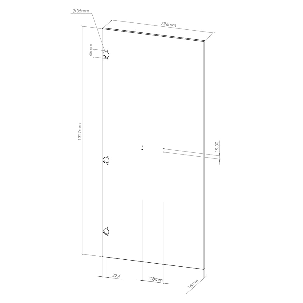Vicco Frontale cucina Rosso lucido 59.6 x 132.7 cm frontale del mobile per dispensa