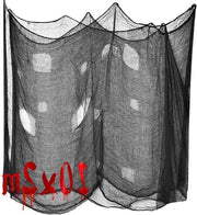 Decorazione da Halloween di 10 metri x 2 metri telo nero per decorazione spettrale di feste di casa