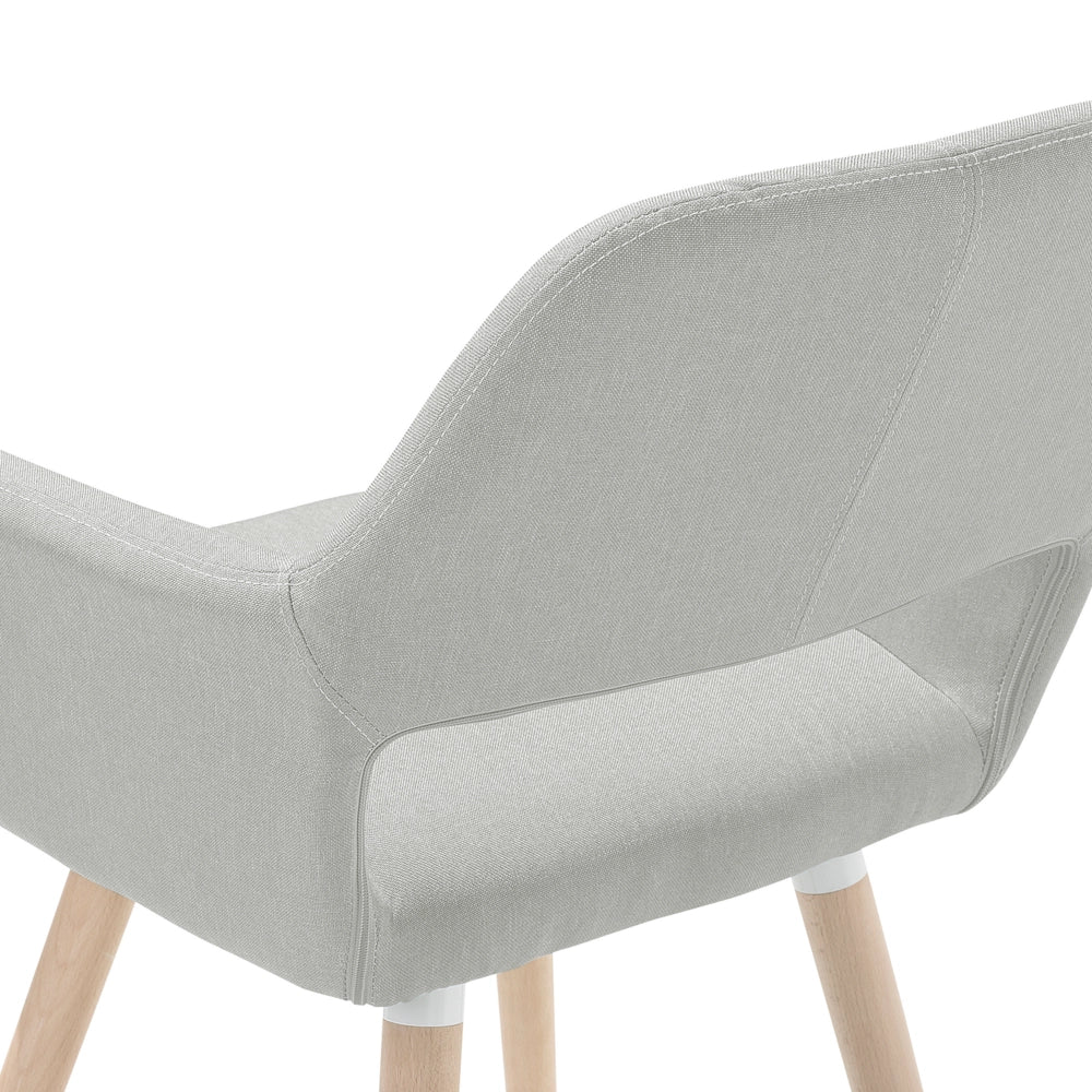 Set di 2 sedie da pranzo rivestimento in tessuto grigio chiaro gambe in legno chiaro stile moderno eclettico