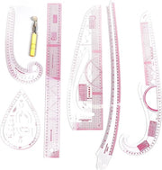 Set di 6 linee curve a forma di curva francese per la creazione di modelli - linee per sartori - set di linee per sarti con ruota tracciante