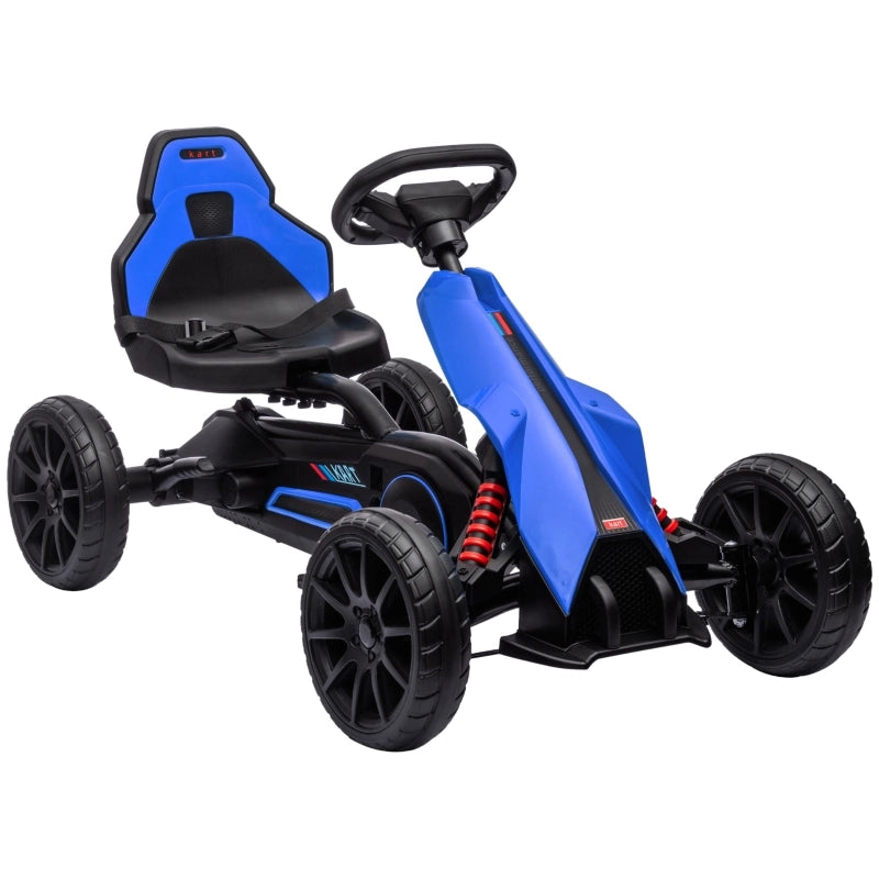 Go-kart a pedali con marcia avanti e indietro, per bambini dai 3 agli 8 anni, blu