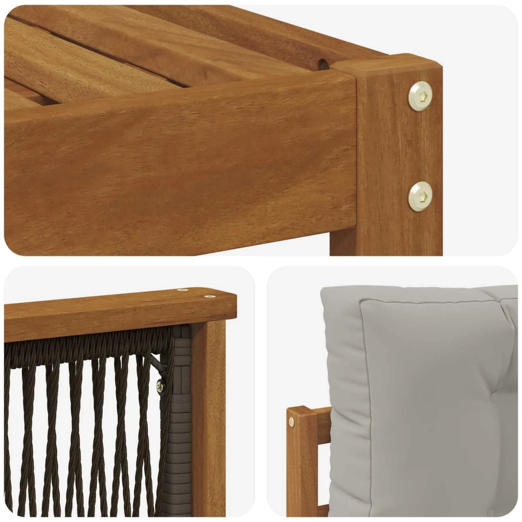 Set di divani da esterno 6 pz Naturale e Grigio Chiaro 3383384
